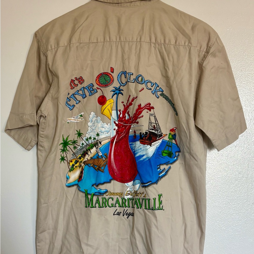 Margaritaville Beige Graphic Shirt Jacket
